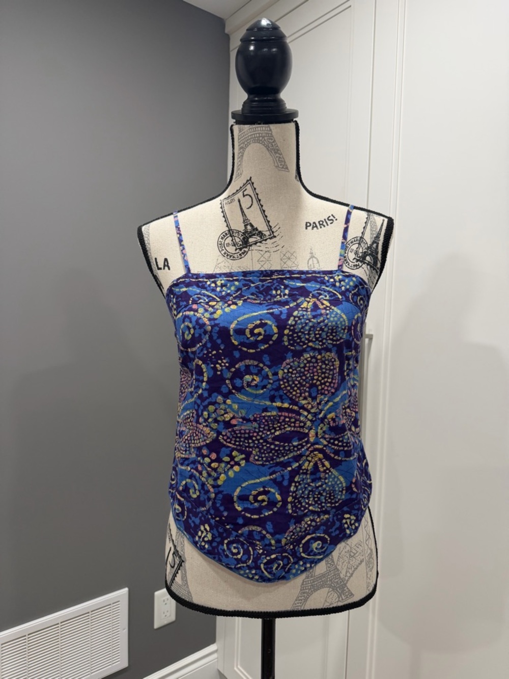 GAP, Retro, Blue Patterned Handkerchief Style Camisole